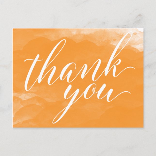 Carte Postale Merci d'aquarelle orange moderne (Devant)