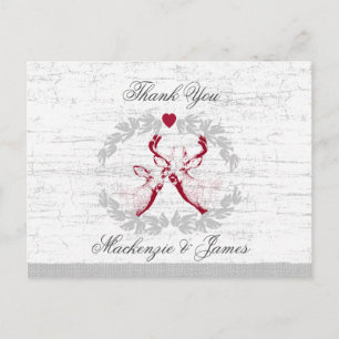 Carte Postale Merci d'aspect de la bouleau de cerf et de couronn