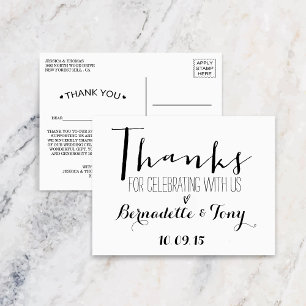 Carte Postale Merci D'Avoir Célébré Avec Nous ! Merci mariage