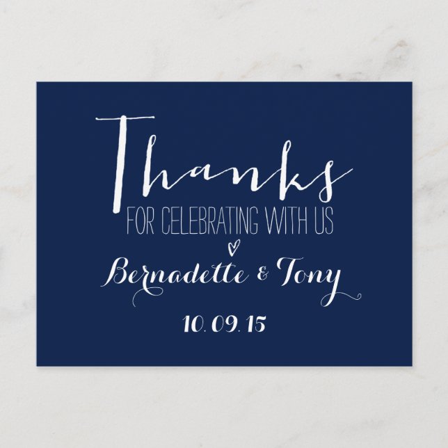 Carte Postale Merci D'Avoir Célébré Avec Nous ! Merci mariage (Devant)