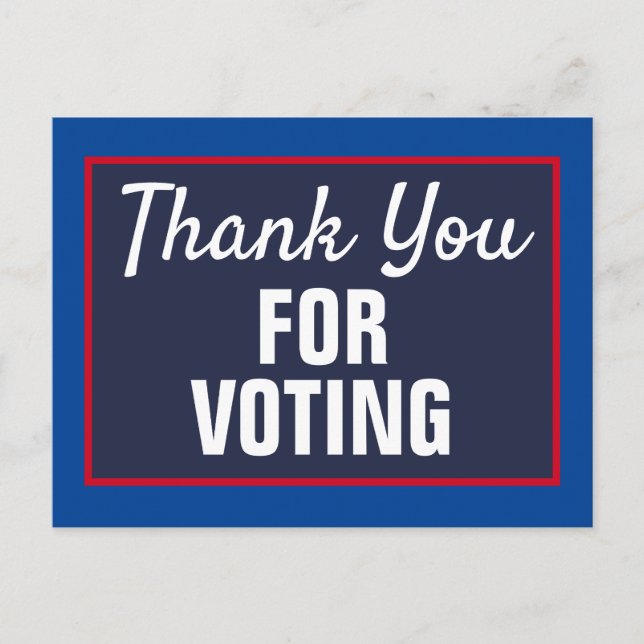 Carte Postale Merci d'avoir voté lors de l'élection 2020 (Devant)