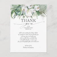 Merci de Baby shower de Protea du roi blanc tropic