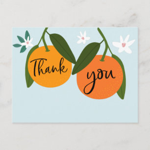 Carte Postale Merci de Baby shower orange