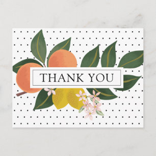 Carte Postale Merci de Baby shower Orange Little Cutie