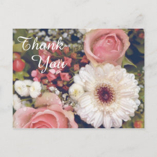 Carte Postale Merci de bouquet de fleurs romantique