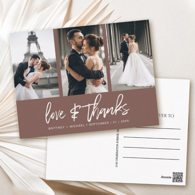 Carte Postale Merci de Collage de photos à la main (Show your appreciation to your loved ones with an awesome photo thank-you card!)