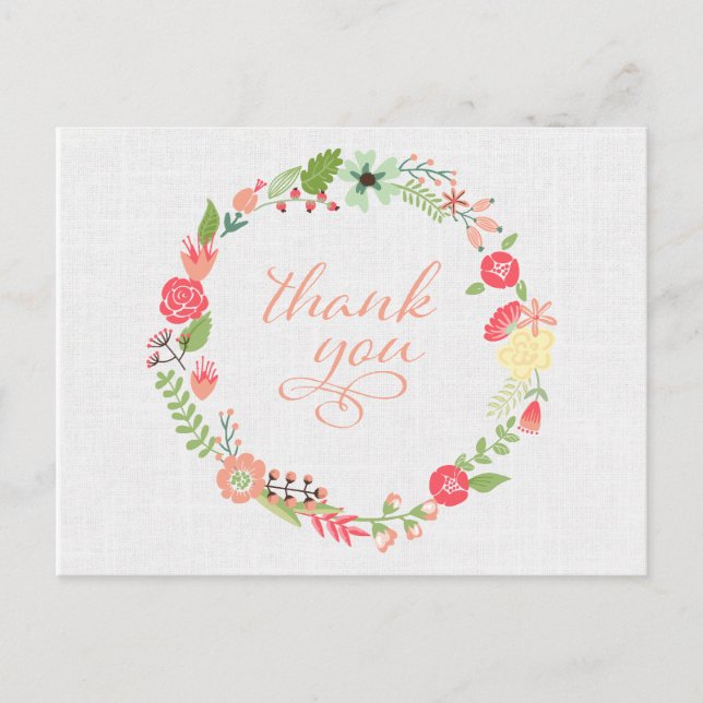 Carte postale Merci de couronne de fleurs (Devant)