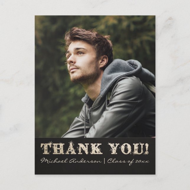 Carte postale Merci de diplôme | Doré (Devant)