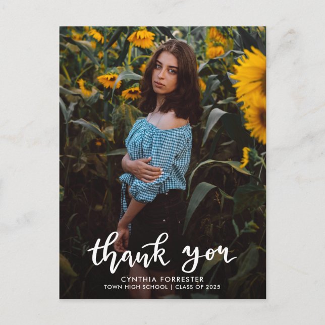 Carte Postale Merci de diplôme moderne photo Script (Devant)