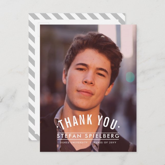 Carte Postale Merci de diplôme vintage superposition 1 (Devant / Derrière)