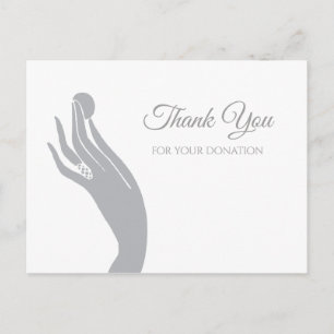 Carte Postale Merci De Dons Simple Pour Les Femmes Mains Avec Pi