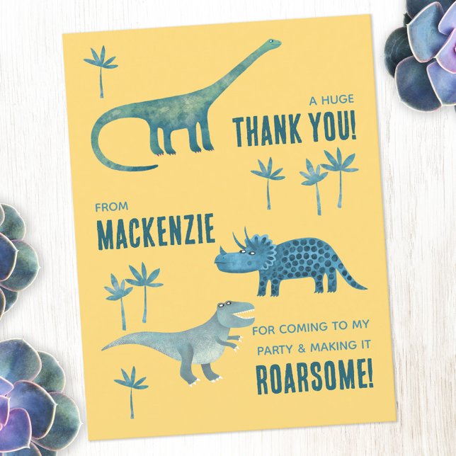 Carte Postale Merci de fête d'anniversaire de Dinosaur (Créateur téléchargé)