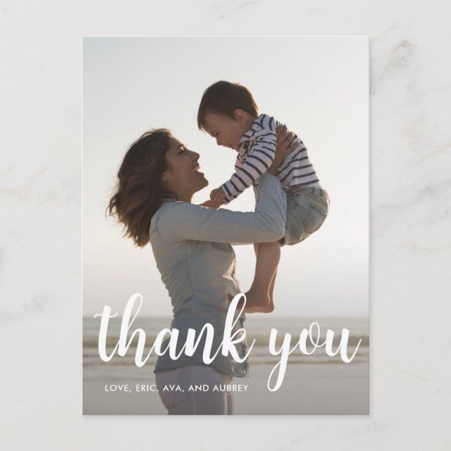 Carte Postale Merci de fête d'anniversaire Script photo complète (Devant)