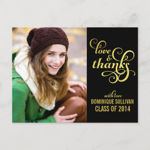 Carte postale Merci de finition Gold Foil