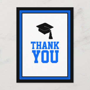 Carte Postale Merci de graduation bleu et noir