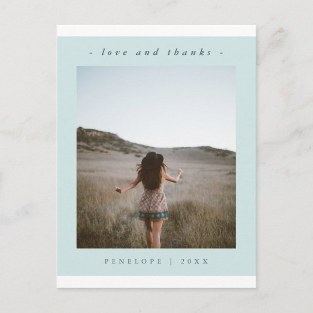 Carte Postale Merci de graduation bleu simple photo (Devant)