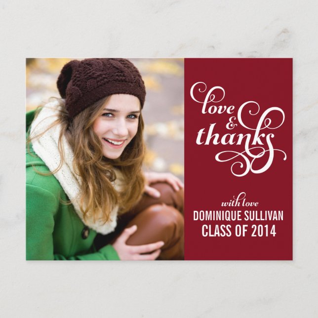 Carte postale Merci de graduation de script sophis (Devant)