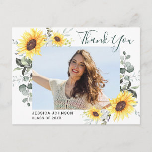 Carte Postale Merci de graduation des tournesols Eucalyptus PHOT