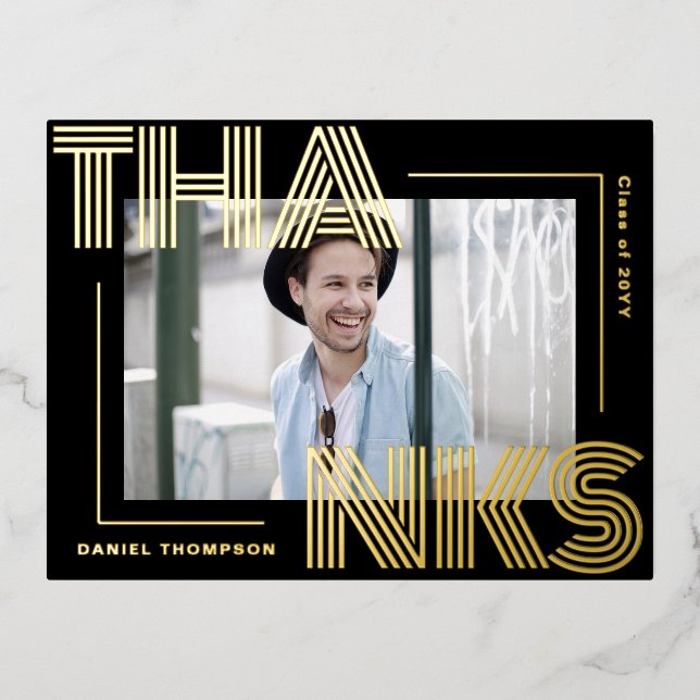 Carte postale Merci de graduation géométrique mode (Recto)