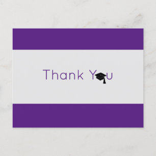 Carte Postale Merci de Graduation Gras d'Argent Violet