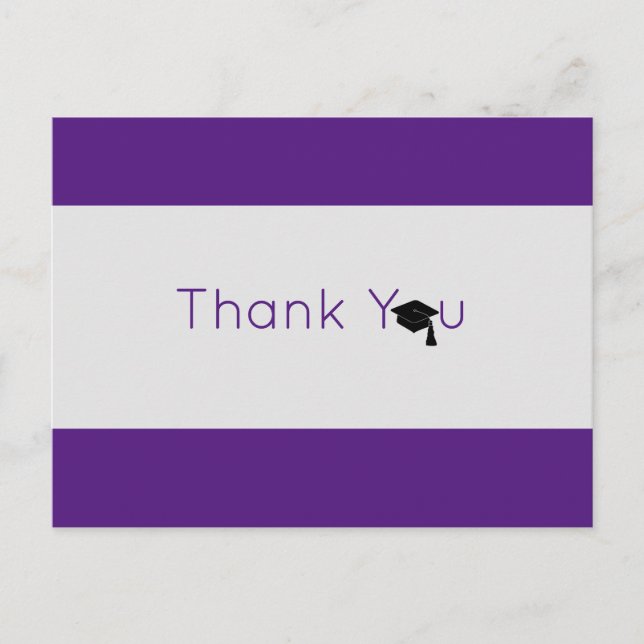Carte Postale Merci de Graduation Gras d'Argent Violet (Devant)
