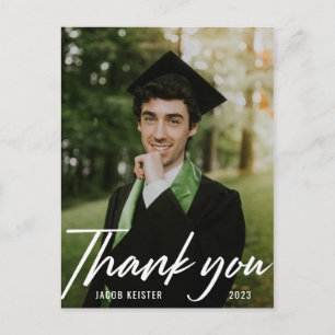 Carte Postale Merci de graduation photo de script moderne