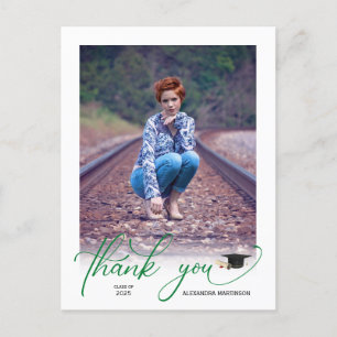 Carte Postale Merci de graduation photo de script moderne