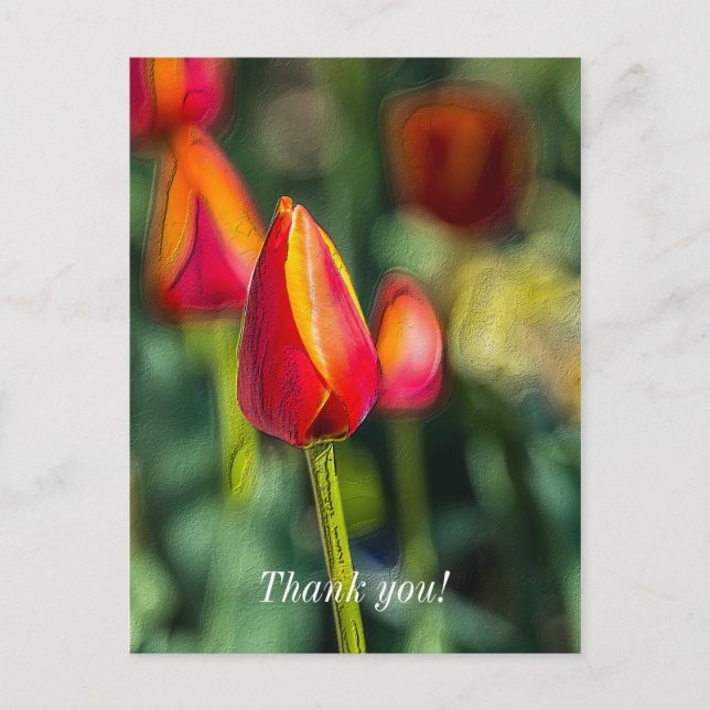 Carte postale Merci de jardin de Tulip texturé (Devant)