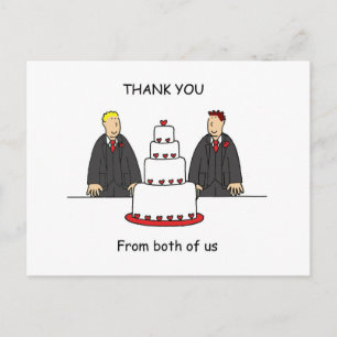 Carte Postale Merci de la part de nous deux mariés