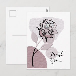 Carte Postale Merci de la rose de lavande artistique douce