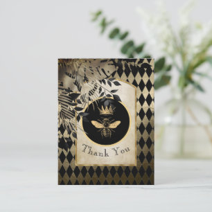 Carte Postale Merci de l'arlequin reine d'abeille