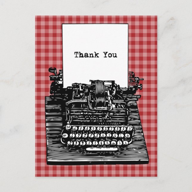Carte Postale Merci de machine à écrire vintage (Devant)