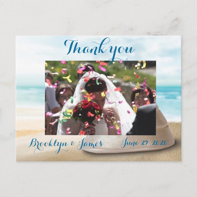 Carte postale Merci de mariage de plage (Devant)