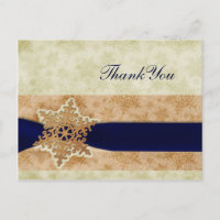 Merci de mariage d'hiver rustique "bleu marine"