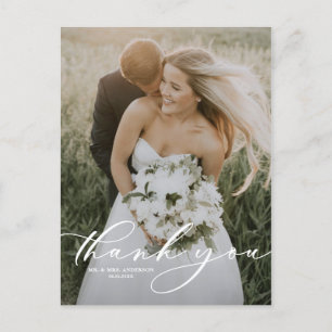 Carte Postale Merci de Mariage photo de script Whimsal superpose