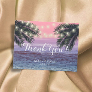 Carte Postale Merci de mariage tropical Palm Tree Beach