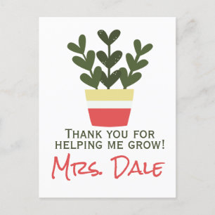 Carte Postale Merci de m'avoir aidé à grandir Enseignant