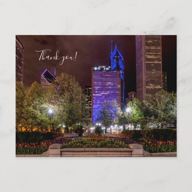 Carte Postale Merci de Millennium Park Saison Printemps Nuit (Devant)