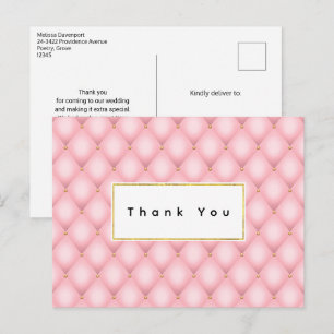 Carte Postale Merci de Motif de luxe rose Tufted Diamond