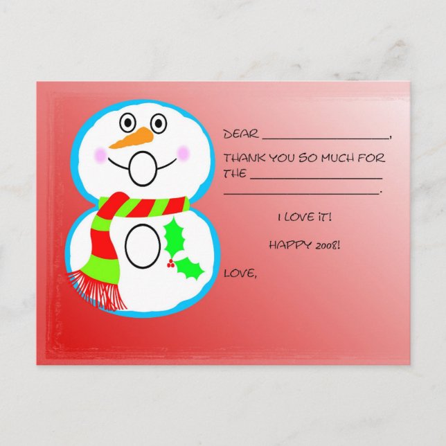 Carte postale Merci de Noël pour enfants (Devant)