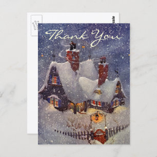 Carte Postale Merci de Noël vintage