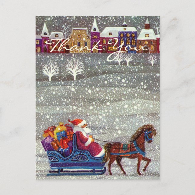 Carte Postale Merci de Noël vintage (Devant)