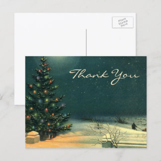 Carte Postale Merci de Noël vintage