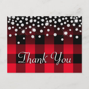 Carte Postale Merci de plomberie rouge de Rhinestone