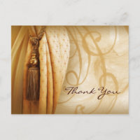 Carte postale Merci de salon vintage rideaux