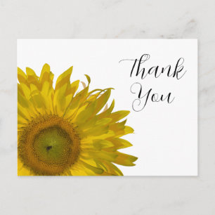 Carte Postale Merci de tournesol jaune