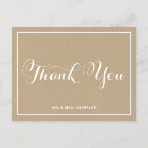 Carte postale Merci de typographie Vintage rustiqu