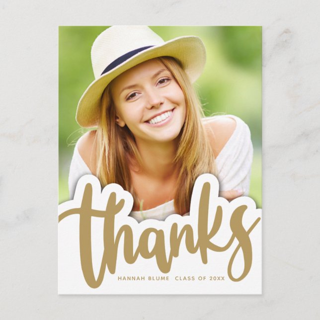 Carte Postale Merci de votre diplôme | Conception manuscrite sur (Devant)