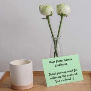 Carte Postale Merci des employés du service postal