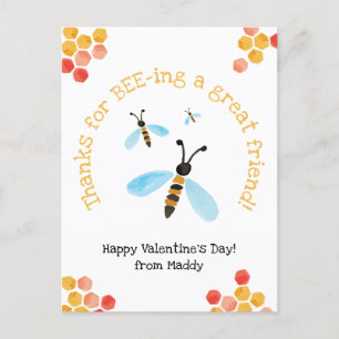 Carte Postale Merci d'être un grand ami Bee Valentine